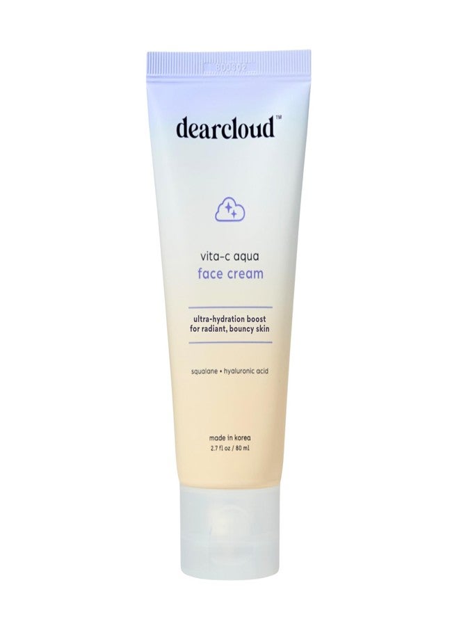 dearcloud Vita-C Aqua Face Cream – Face Moisturizer with Vitamin C, Squalane Oil for Face, Hyaluronic Acid Serum Hydration – Moisturizer for Women and Men (2.7 fl oz) - Image 1